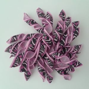 Zebra print hair bow
